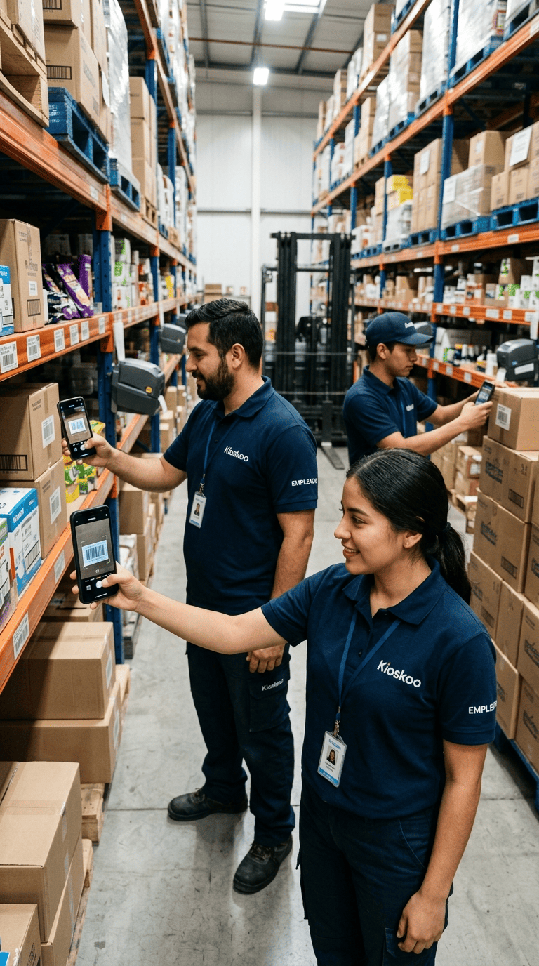 Equipo escaneando inventario